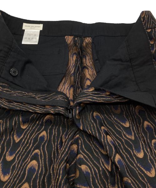 DRIES VAN NOTEN（ドリスヴァンノッテン）DRIES VAN NOTEN (ドリスヴァンノッテン) ウェーブジャガードスラックス/Wave Jacquard Trousers / Pants ブラック サイズ:36の古着・服飾アイテム