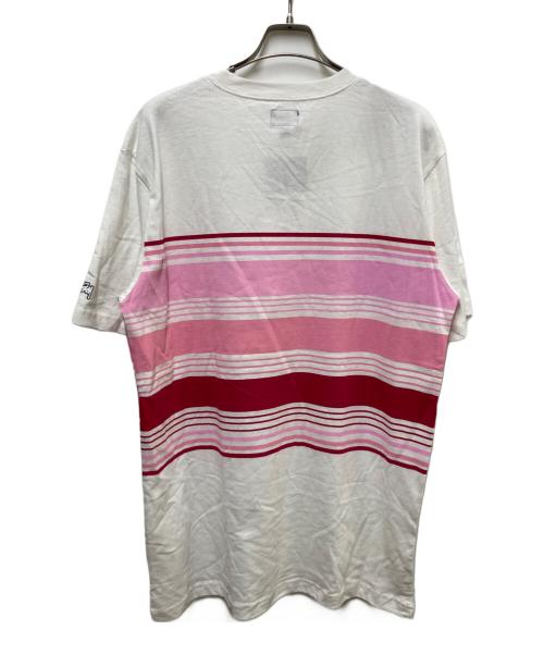 stussy（ステューシー）stussy (ステューシー) ボーダーTシャツ ホワイト サイズ:Lの古着・服飾アイテム
