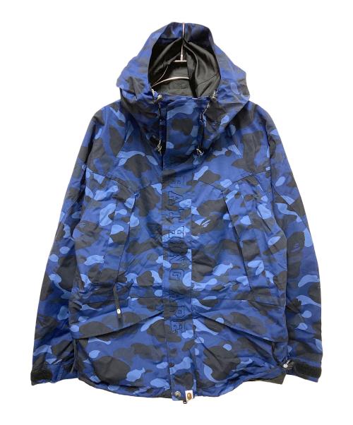 A BATHING APE（ア ベイシング エイプ）A BATHING APE (ア ベイシング エイプ) カモ柄マウンテンパーカー ネイビー サイズ:XLの古着・服飾アイテム