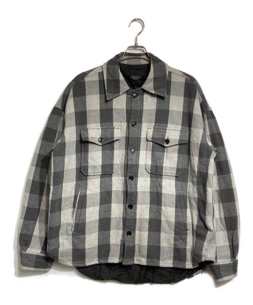 UNUSED（アンユーズド）UNUSED (アンユーズド) CPOブロックチェックシャツジャケット/Block Check Shirt Jacket グレー サイズ:3の古着・服飾アイテム