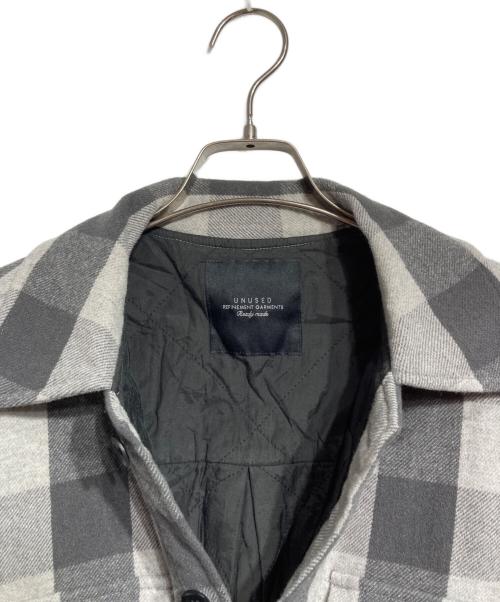 UNUSED（アンユーズド）UNUSED (アンユーズド) CPOブロックチェックシャツジャケット/Block Check Shirt Jacket グレー サイズ:3の古着・服飾アイテム