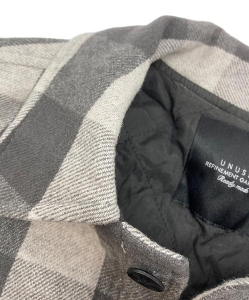 UNUSED（アンユーズド）UNUSED (アンユーズド) CPOブロックチェックシャツジャケット/Block Check Shirt Jacket グレー サイズ:3の古着・服飾アイテム