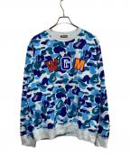 A BATHING APEア ベイシング エイプ）の古着「ABC CAMO SHARK CREWNECK SWEATSHIRT」｜ブルー