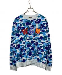 A BATHING APE（ア ベイシング エイプ）の古着「ABC CAMO SHARK CREWNECK SWEATSHIRT」｜ブルー