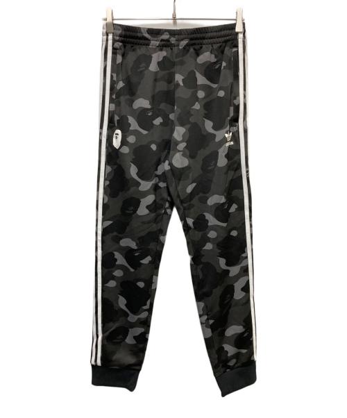 adidas（アディダス）adidas (アディダス) A BATHING APE (ア ベイシング エイプ) トラックパンツ ブラック サイズ:Lの古着・服飾アイテム