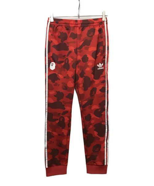 adidas（アディダス）adidas (アディダス) A BATHING APE (ア ベイシング エイプ) CAMO JERZEY PANTS  レッド サイズ:Lの古着・服飾アイテム