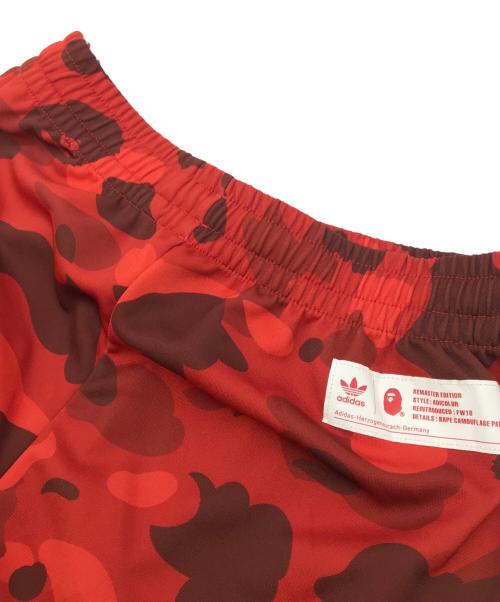adidas（アディダス）adidas (アディダス) A BATHING APE (ア ベイシング エイプ) CAMO JERZEY PANTS  レッド サイズ:Lの古着・服飾アイテム