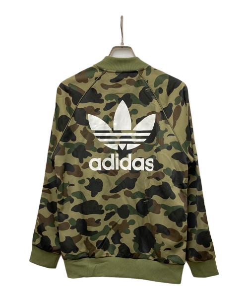 adidas（アディダス）adidas (アディダス) A BATHING APE (ア ベイシング エイプ) トラックジャケット グリーン サイズ:Mの古着・服飾アイテム