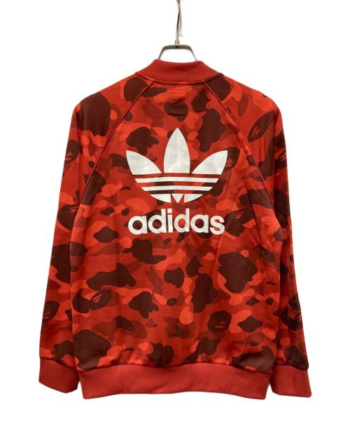 adidas（アディダス）adidas (アディダス) A BATHING APE (ア ベイシング エイプ) トラックジャケット レッド サイズ:Lの古着・服飾アイテム