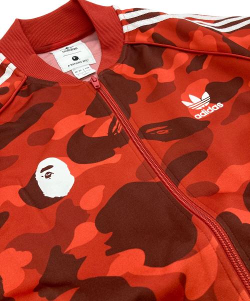 adidas（アディダス）adidas (アディダス) A BATHING APE (ア ベイシング エイプ) トラックジャケット レッド サイズ:Lの古着・服飾アイテム