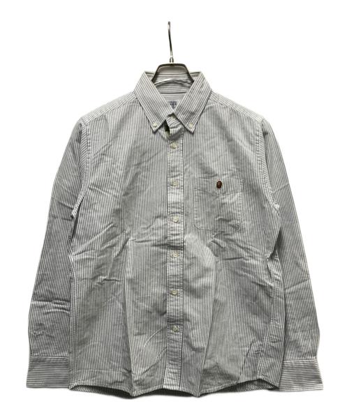 A BATHING APE（ア ベイシング エイプ）A BATHING APE (ア ベイシング エイプ) オックスフォードストライプシャツ グレー サイズ:Mの古着・服飾アイテム