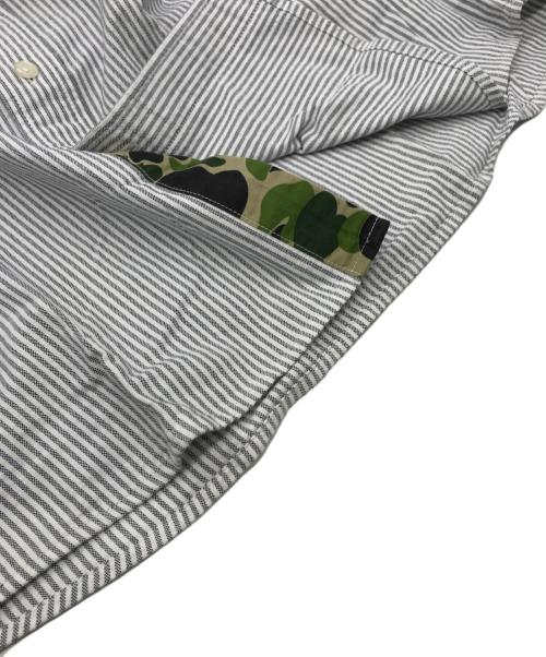 A BATHING APE（ア ベイシング エイプ）A BATHING APE (ア ベイシング エイプ) オックスフォードストライプシャツ グレー サイズ:Mの古着・服飾アイテム