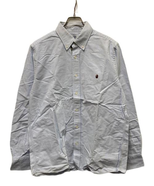 A BATHING APE（ア ベイシング エイプ）A BATHING APE (ア ベイシング エイプ) オックスフォードストライプシャツ ブルー サイズ:Lの古着・服飾アイテム