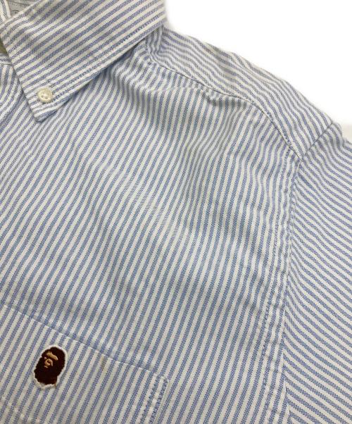 A BATHING APE（ア ベイシング エイプ）A BATHING APE (ア ベイシング エイプ) オックスフォードストライプシャツ ブルー サイズ:Lの古着・服飾アイテム