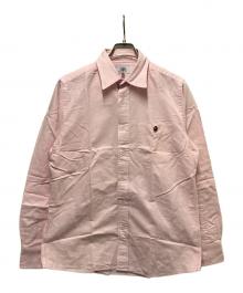 A BATHING APE（ア ベイシング エイプ）の古着「オックスフォードストライプシャツ」｜ピンク
