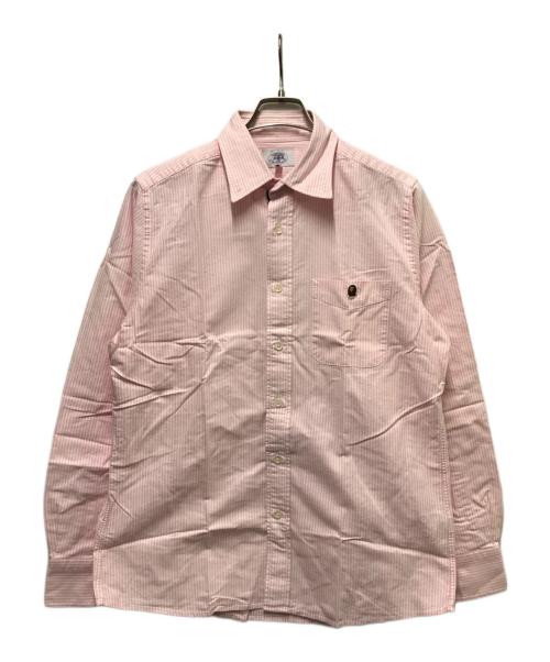 A BATHING APE（ア ベイシング エイプ）A BATHING APE (ア ベイシング エイプ) オックスフォードストライプシャツ ピンク サイズ:Ｍの古着・服飾アイテム