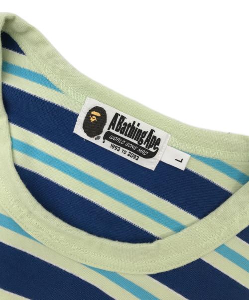 A BATHING APE（アベイシングエイプ）A BATHING APE (アベイシングエイプ) ボーダーカットソー ブルー サイズ:Lの古着・服飾アイテム