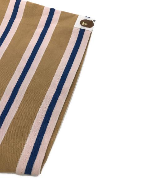 A BATHING APE（アベイシングエイプ）A BATHING APE (アベイシングエイプ) ボーダーカットソー ブラウン サイズ:Lの古着・服飾アイテム