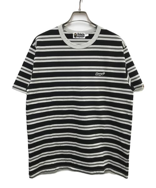 A BATHING APE（アベイシングエイプ）A BATHING APE (アベイシングエイプ) ボーダーカットソー ブラック サイズ:Lの古着・服飾アイテム