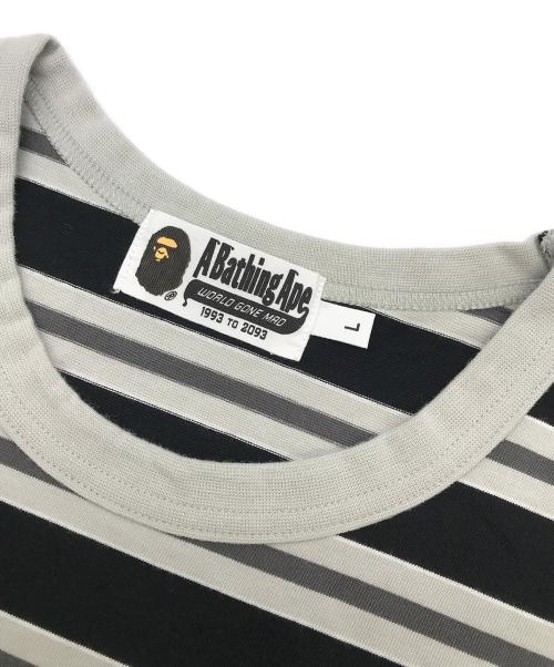 A BATHING APE（アベイシングエイプ）A BATHING APE (アベイシングエイプ) ボーダーカットソー ブラック サイズ:Lの古着・服飾アイテム