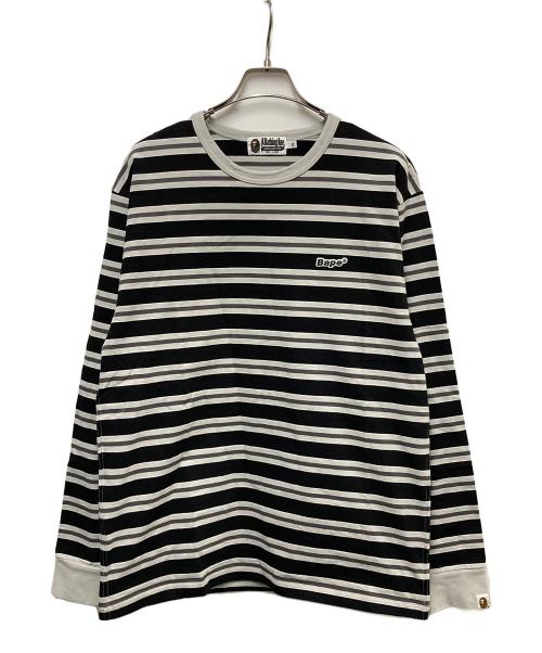 A BATHING APE（ア ベイシング エイプ）A BATHING APE (ア ベイシング エイプ) ボーダーカットソー ブラック サイズ:XLの古着・服飾アイテム
