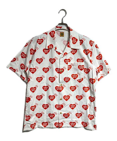 HUMAN MADE（ヒューマンメイド）HUMAN MADE (ヒューマンメイド) HEART ALOHA SHIRT/ハートアロハシャツ ホワイト サイズ:Lの古着・服飾アイテム