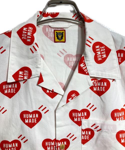 HUMAN MADE（ヒューマンメイド）HUMAN MADE (ヒューマンメイド) HEART ALOHA SHIRT/ハートアロハシャツ ホワイト サイズ:Lの古着・服飾アイテム