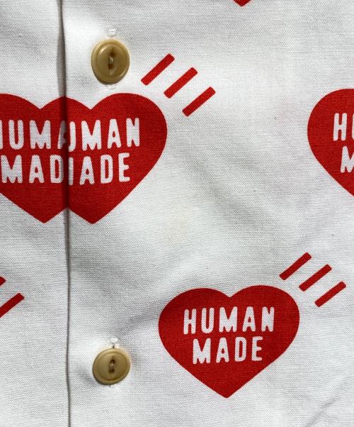 HUMAN MADE（ヒューマンメイド）HUMAN MADE (ヒューマンメイド) HEART ALOHA SHIRT/ハートアロハシャツ ホワイト サイズ:Lの古着・服飾アイテム