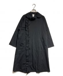 noir kei ninomiya（ノワール ケイ ニノミヤ）の古着「フリル綿ポンチロングコート/Frilled cotton poncho long coat」｜ブラック