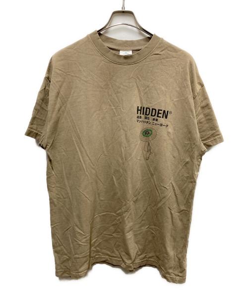 HIDDEN NEW YORK（ヒドゥンニューヨーク）HIDDEN NEW YORK (ヒドゥンニューヨーク) プリントTシャツ ベージュ サイズ:Lの古着・服飾アイテム