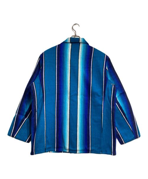 MIYAGIHIDETAKA（ミヤギヒデタカ）MIYAGIHIDETAKA (ミヤギヒデタカ) MONITALY (モニタリー) Mexican rug JACKET/メキシカンラグジャケット ブルー サイズ:48の古着・服飾アイテム