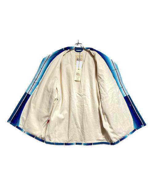 MIYAGIHIDETAKA（ミヤギヒデタカ）MIYAGIHIDETAKA (ミヤギヒデタカ) MONITALY (モニタリー) Mexican rug JACKET/メキシカンラグジャケット ブルー サイズ:48の古着・服飾アイテム
