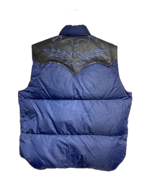 RockyMountainFeatherBed（ロッキーマウンテンフェザーベッド）RockyMountainFeatherBed (ロッキーマウンテンフェザーベッド) Rafu (ラフ) RMFC Down Vest/アールエムエフシー・ダウンベスト ネイビー×ブラック サイズ:46の古着・服飾アイテム