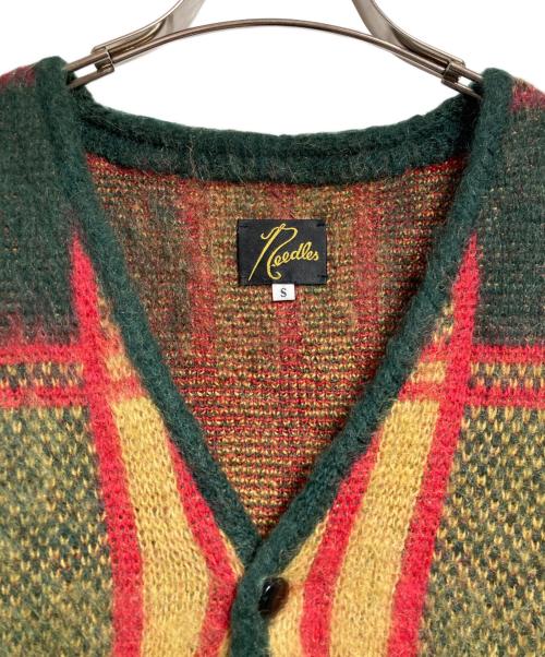 Needles（ニードルズ）Needles (ニードルズ) Mohair Cardigan Tartan/モヘアカーディガンタータン グリーン×レッド サイズ:Sの古着・服飾アイテム