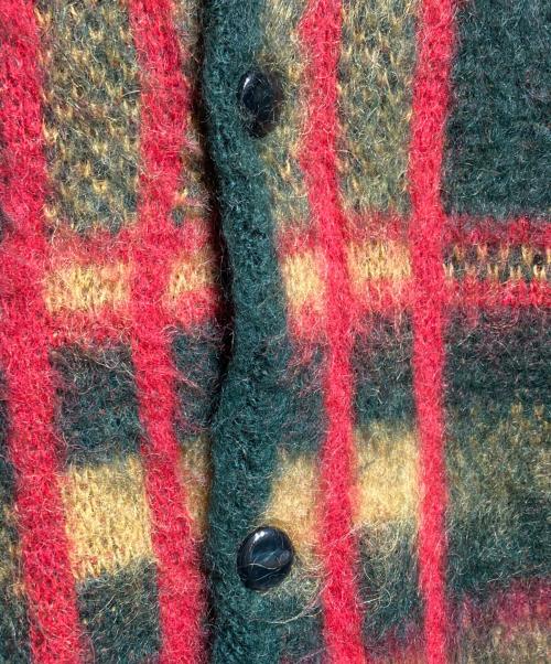 Needles（ニードルズ）Needles (ニードルズ) Mohair Cardigan Tartan/モヘアカーディガンタータン グリーン×レッド サイズ:Sの古着・服飾アイテム