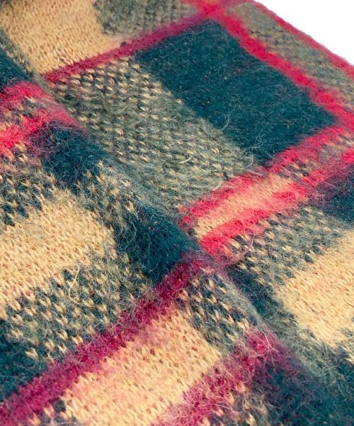Needles（ニードルズ）Needles (ニードルズ) Mohair Cardigan Tartan/モヘアカーディガンタータン グリーン×レッド サイズ:Sの古着・服飾アイテム