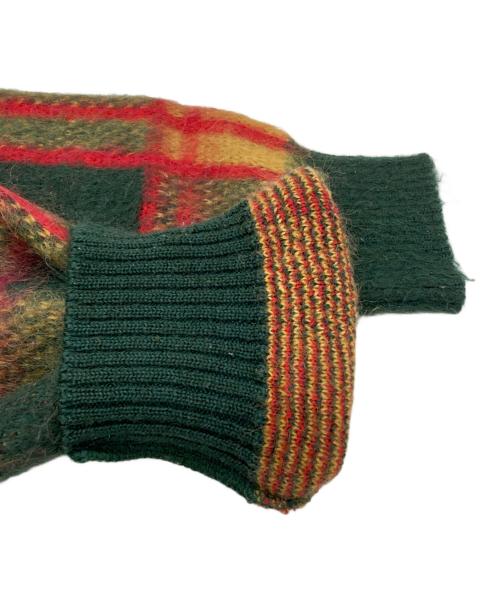Needles（ニードルズ）Needles (ニードルズ) Mohair Cardigan Tartan/モヘアカーディガンタータン グリーン×レッド サイズ:Sの古着・服飾アイテム
