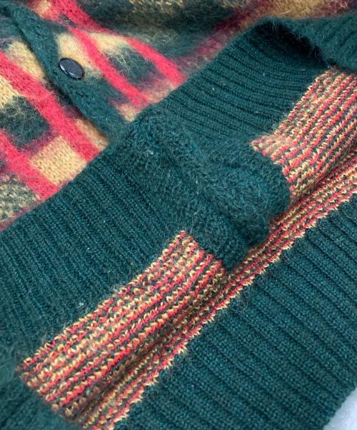 Needles（ニードルズ）Needles (ニードルズ) Mohair Cardigan Tartan/モヘアカーディガンタータン グリーン×レッド サイズ:Sの古着・服飾アイテム