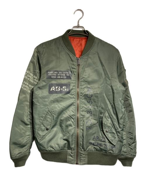 AVIREX（アヴィレックス）AVIREX (アヴィレックス) マルチステンシル MA-1 リバーシブルジャケット カーキ サイズ:XLの古着・服飾アイテム