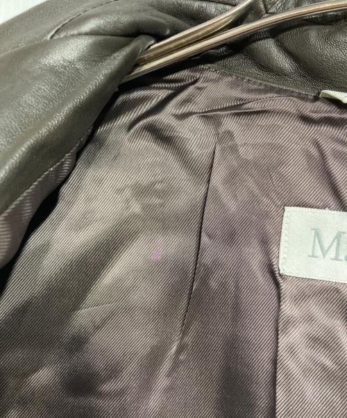 MaxMara（マックスマーラ）MaxMara (マックスマーラ) レザーコート ブラウン サイズ:40の古着・服飾アイテム