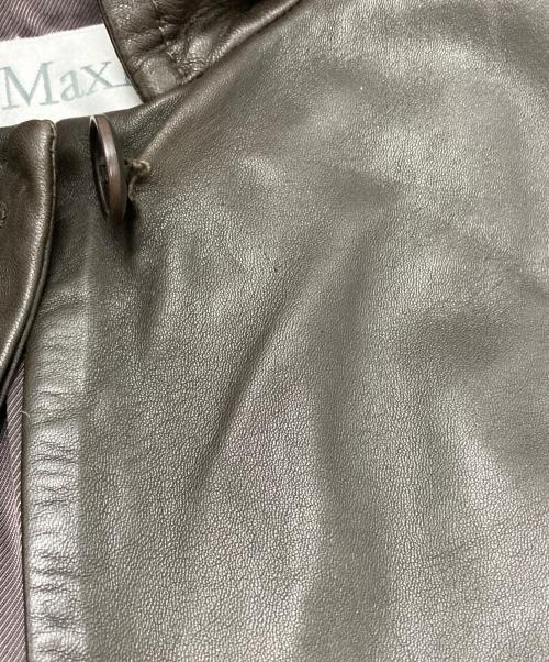 MaxMara（マックスマーラ）MaxMara (マックスマーラ) レザーコート ブラウン サイズ:40の古着・服飾アイテム