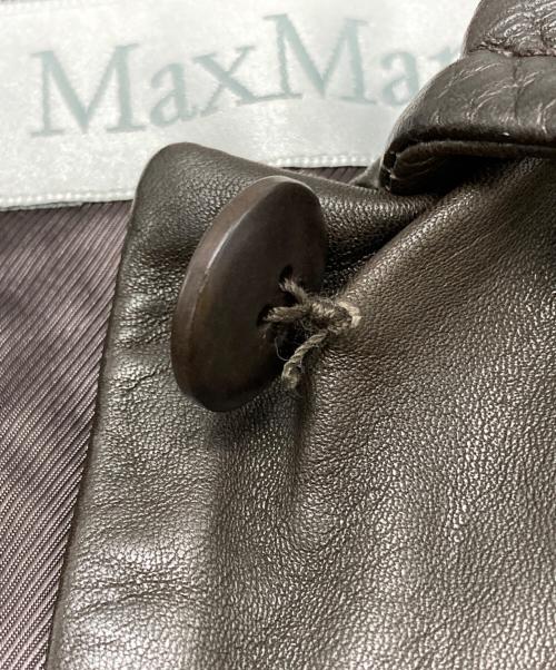 MaxMara（マックスマーラ）MaxMara (マックスマーラ) レザーコート ブラウン サイズ:40の古着・服飾アイテム