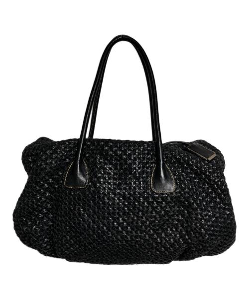 JIL SANDER（ジルサンダー）JIL SANDER (ジルサンダー) ターンロック編み込みレザートートバッグ/Leather Tote Bag ブラックの古着・服飾アイテム
