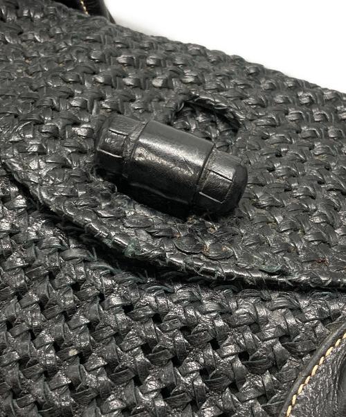 JIL SANDER（ジルサンダー）JIL SANDER (ジルサンダー) ターンロック編み込みレザートートバッグ/Leather Tote Bag ブラックの古着・服飾アイテム