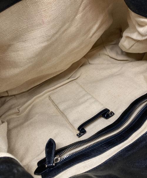JIL SANDER（ジルサンダー）JIL SANDER (ジルサンダー) ターンロック編み込みレザートートバッグ/Leather Tote Bag ブラックの古着・服飾アイテム