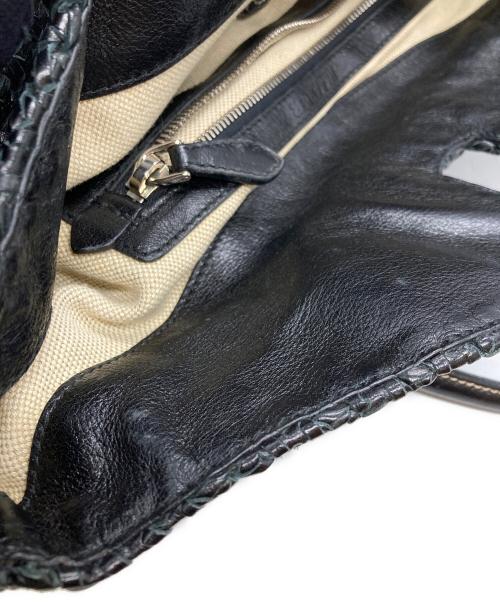 JIL SANDER（ジルサンダー）JIL SANDER (ジルサンダー) ターンロック編み込みレザートートバッグ/Leather Tote Bag ブラックの古着・服飾アイテム
