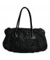 JIL SANDER (ジルサンダー) ターンロック編み込みレザートートバッグ/Leather Tote Bag ブラック：24000円