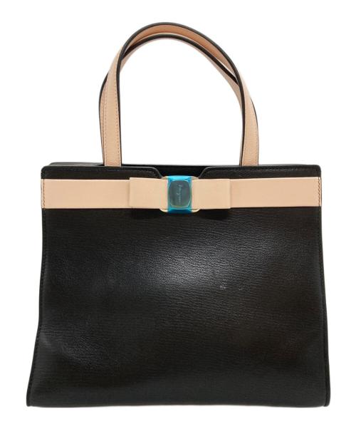 Salvatore Ferragamo（サルヴァトーレ フェラガモ）Salvatore Ferragamo (サルヴァトーレ フェラガモ) ヴァラリボンハンドルバッグ/Vara Bow top handle ブラックの古着・服飾アイテム