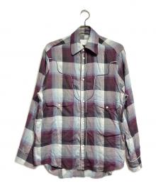 SUGARHILL（シュガーヒル）の古着「OMBRE WESTERN SHIRT/オンブレウエスタンシャツ」｜パープル×ブラック