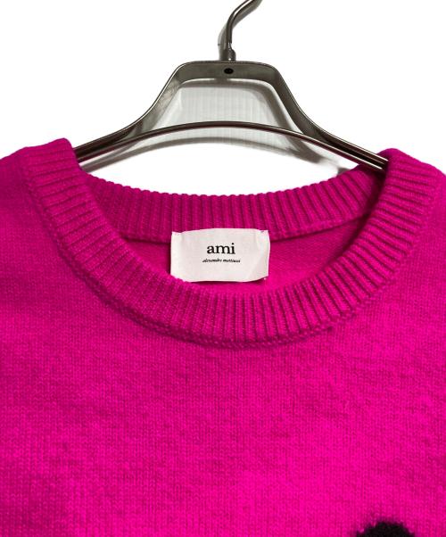 AMI PARIS（アミ パリス）AMI PARIS (アミ パリス) ハートロゴニット/Heart logo knit  ピンク サイズ:Ｌの古着・服飾アイテム